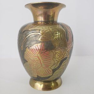 Vintage W.M. Rogers Multicolor Heavy Brass Vase